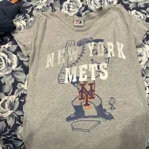 Majestic Gray New York Mets womens Tee size medium